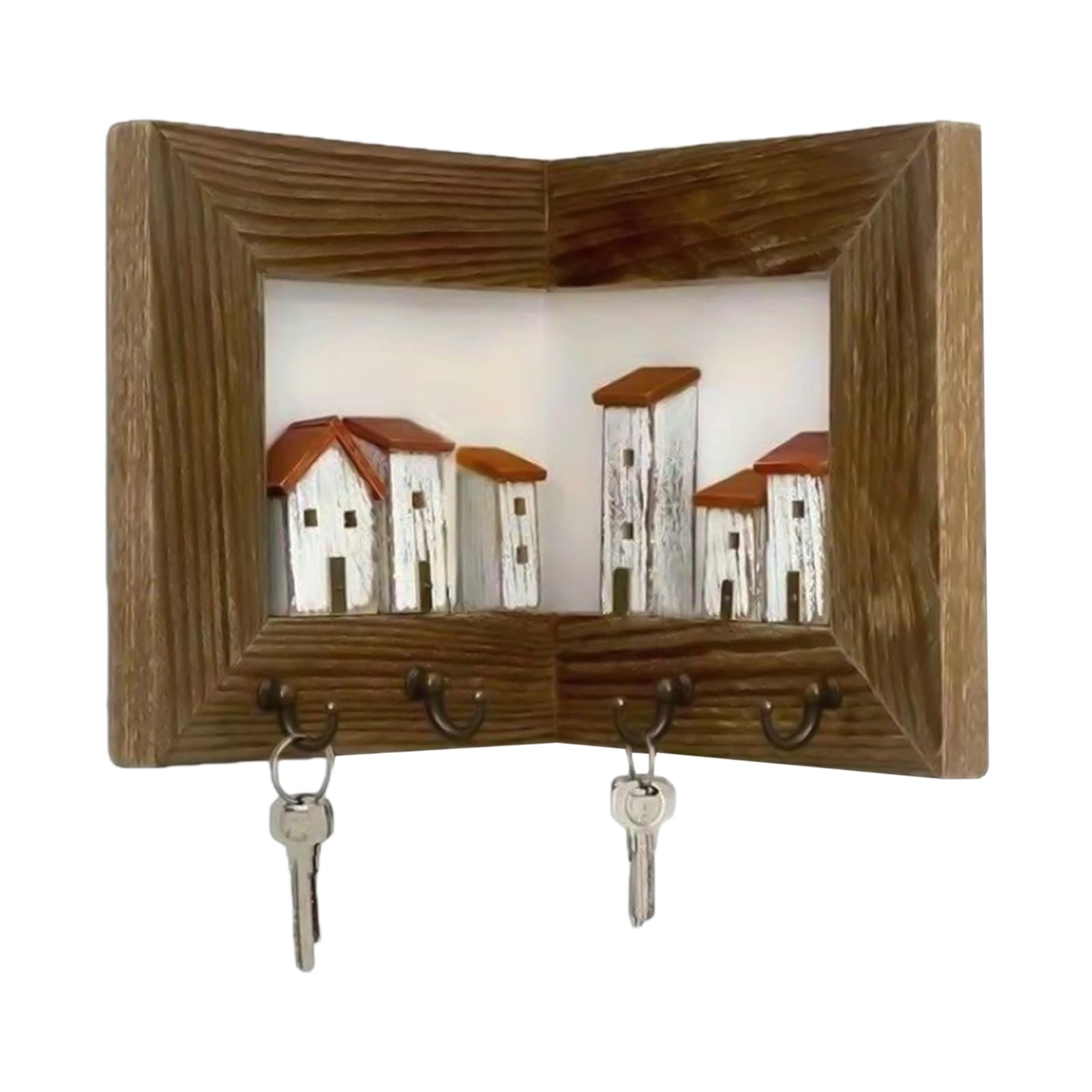 Portallaves para oficina y casa de madera rústica | Colgador de pared vintage para llaves de hogar