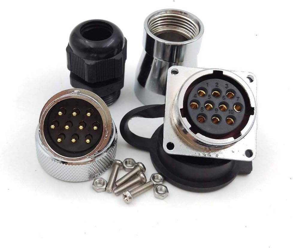 Best Quality 🔥 WF28 10 pin Industrial Electrical Power Cable Connector, 10 pins Waterproof Connector IP67, Welded Male Female Aviation Bulkhead Waterproof Connector(10PIN, 5SET)
