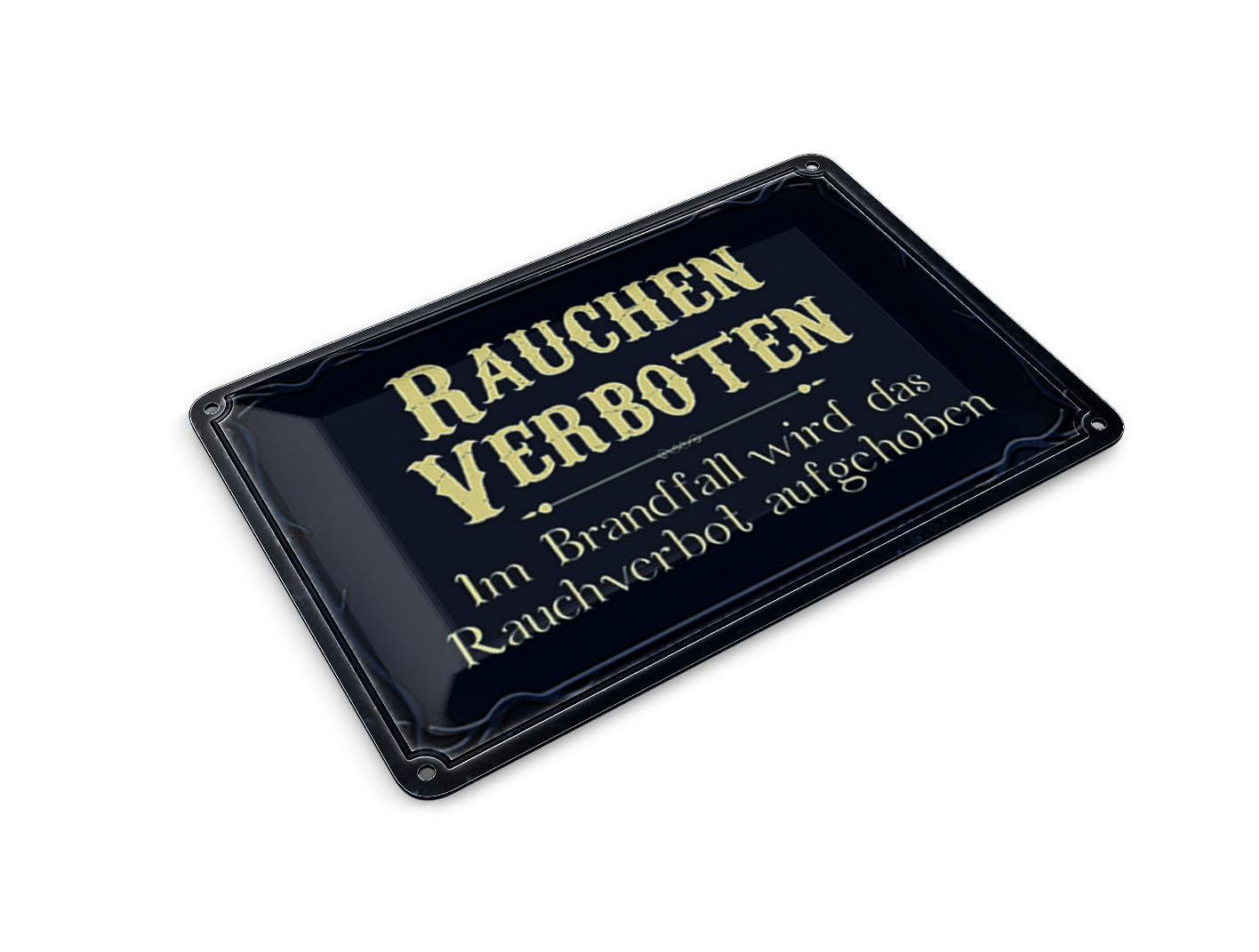 Femer Tin Postcard Notice 14 x 10 cm Smoking Prohibited In Fire Case Decorative Sign