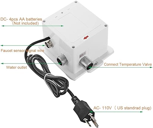 Miniatura 2 de Caja de control automática con sensor de doble potencia para baño grifo del fregadero sin contacto Temperatura comercial montaje cubierta latón