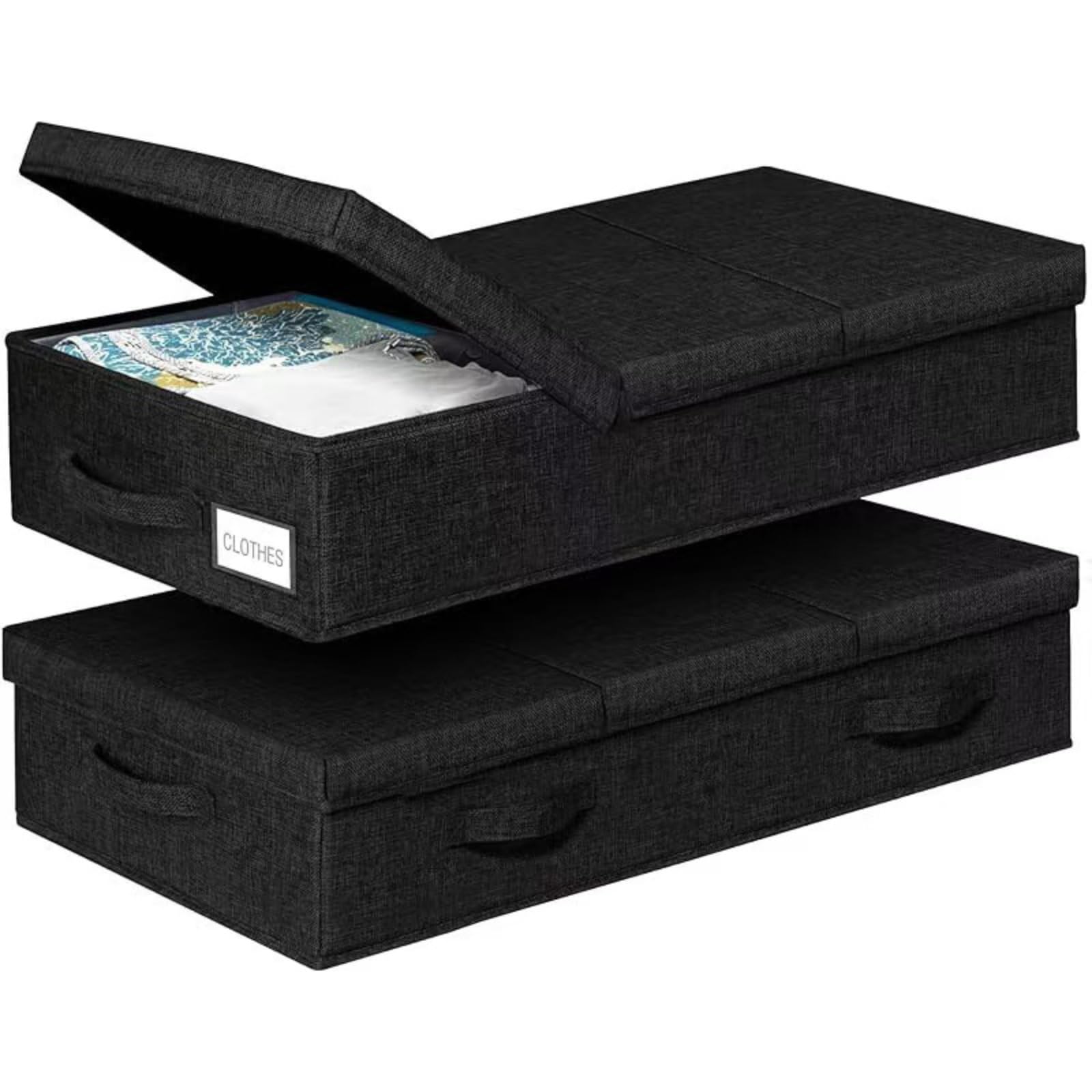Moedweuo 1Pcs Under Bed Storage Boxes with Lids, Foldable Clothes Organiser