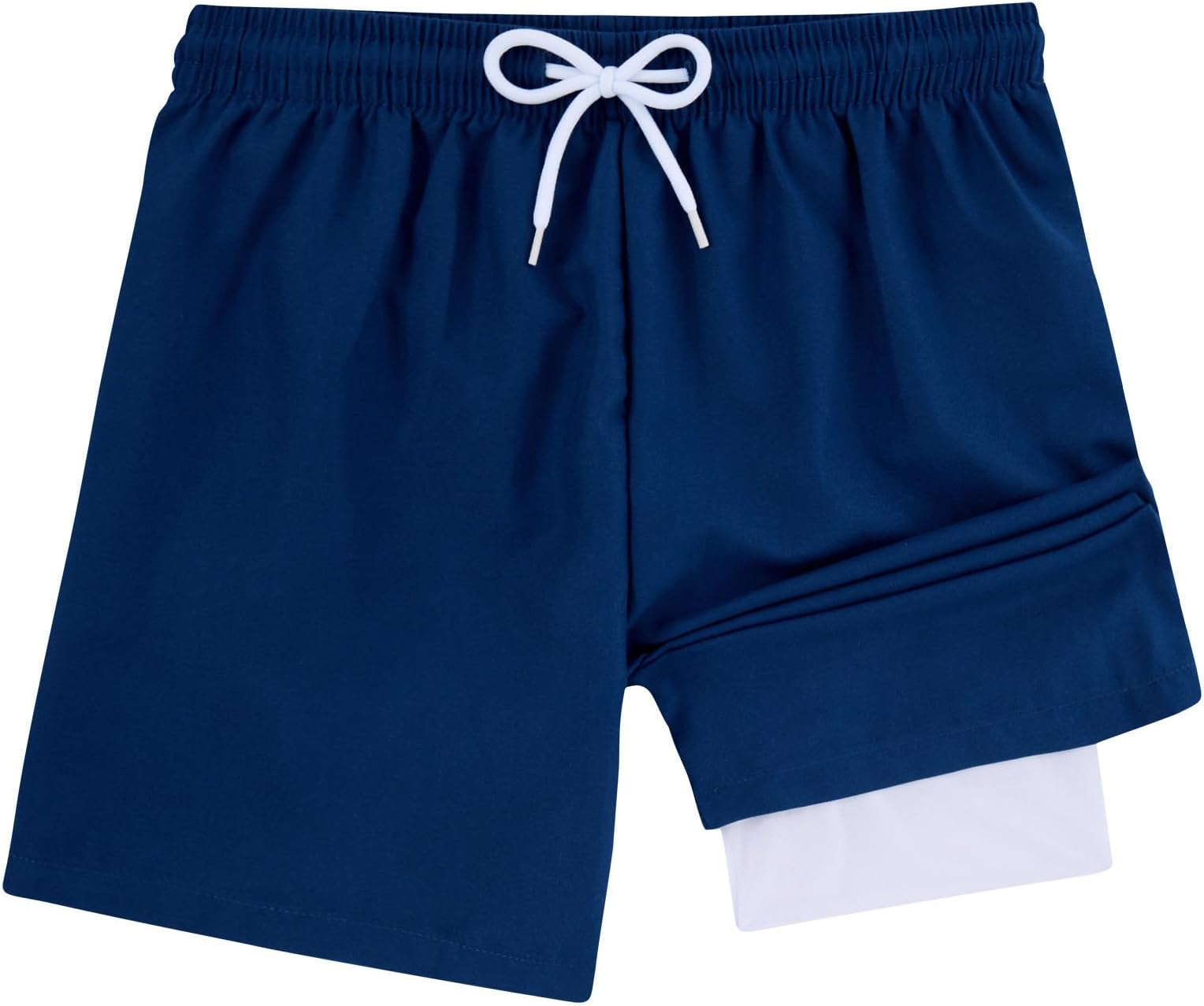 Little Boys Swim Trunks with Boxer Mesh Liner Summer Quick Dry Swim Shorts Kids Bathing Swimwear 4-12 Years