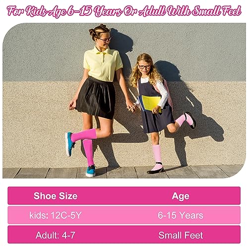 4 Pairs Kids Compression Socks 15-20 mmHg Knee Length Compression Stockings Travel Socks for Kids Childrens2