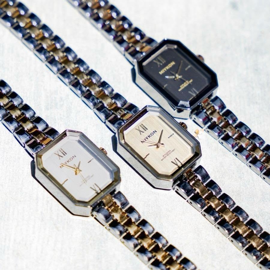 Miykon Bracelet Watches for Women - Vintage Luxury Octagonal Square Womens Watch, Classic Dainty Cute Watch for Petite Thin Wrists - Unique Cut Glass, Ion Polished, Japan Quartz, Waterproof to 100ft - Image 2