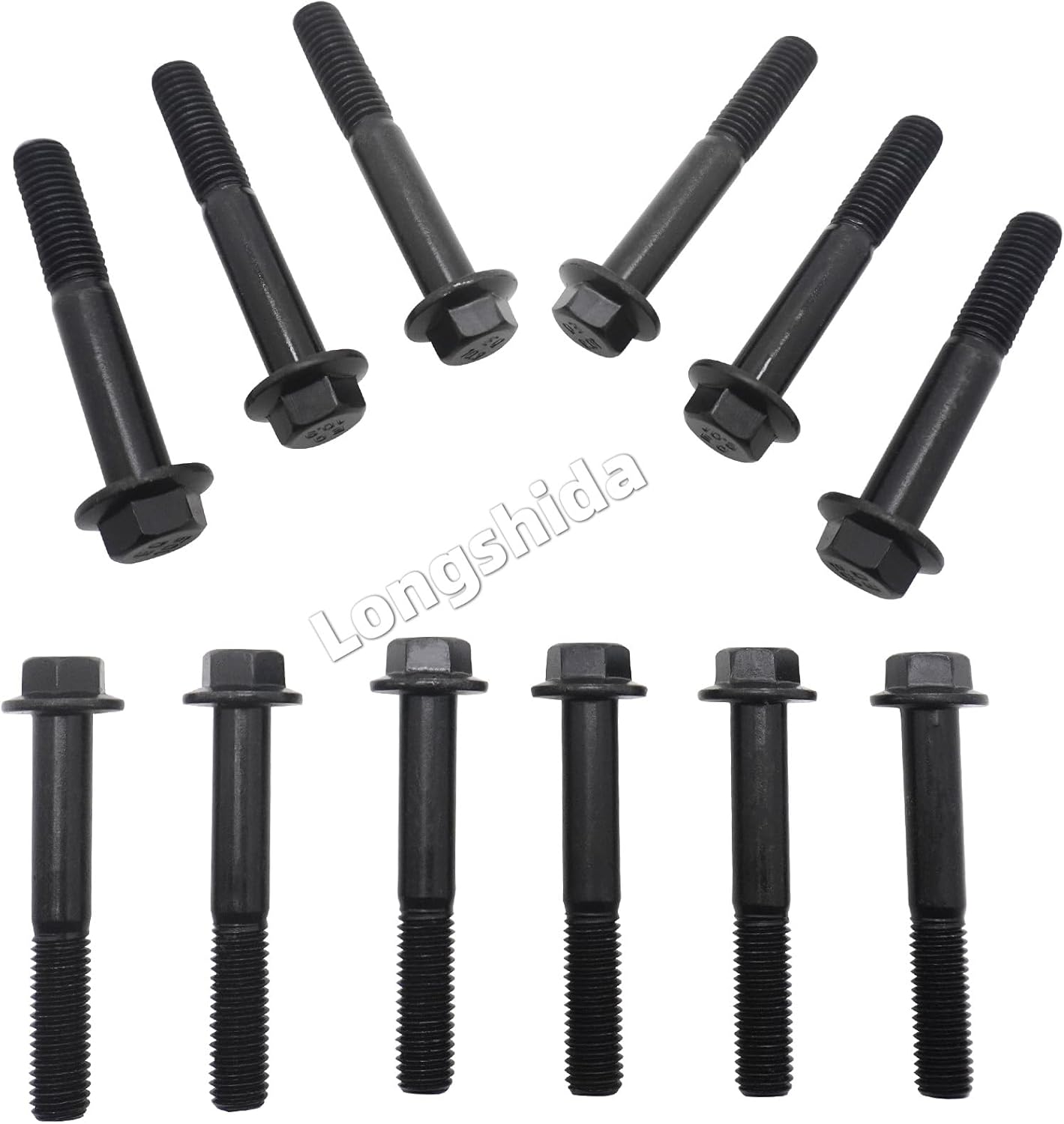 3901448 12PCS Exhaust Manifold Hexagonal Flange Bolts Compatible With Cummins Diesel Engine 5.9L 6.7L 5.9 6.7 2500 3500 4500 5500 Replacement 11504571 3944593