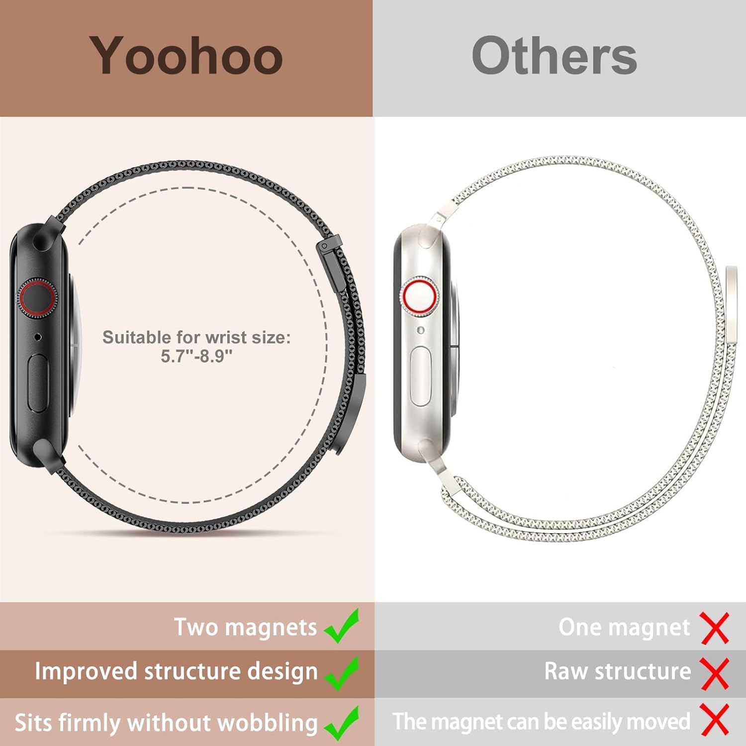 Cinturino Metallo Compatibile con Cinturino Apple Watch 44mm 40mm 41mm 42mm 45mm 46mm 49mm 38mm Donna Uomo, Aggiornato per iWatch Serie 11 10 9 8 7 6 5 4 3 2 1Ultra SE 3 2 1 con Doppio Magnetico