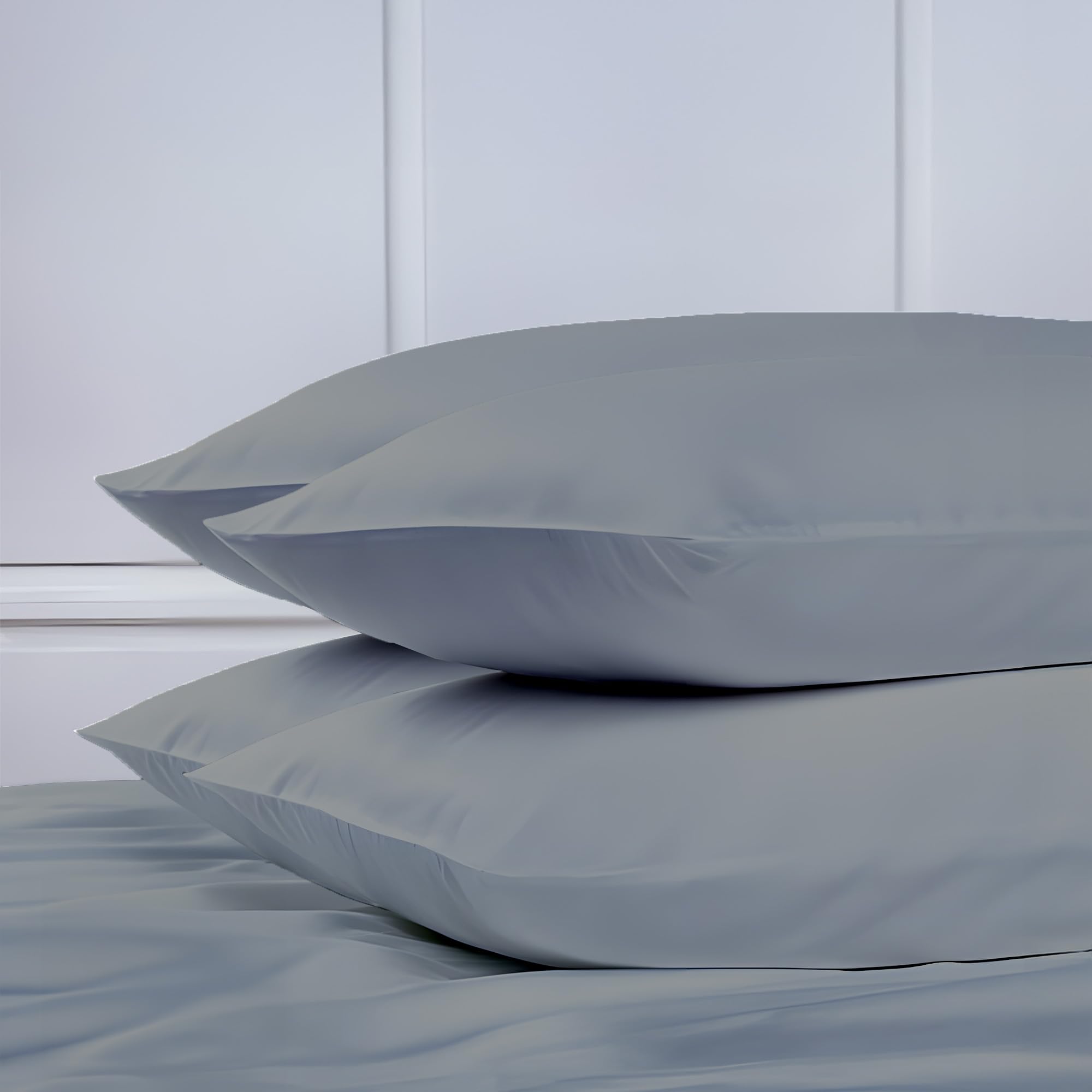 EverSoft Bedding 4 Pack Egyptian Cotton Housewife Pillow Cases 400 Thread Count Premium Hotel Quality Envelope Closure Sofa Bed Pillowcases Standard Size 50x75cm