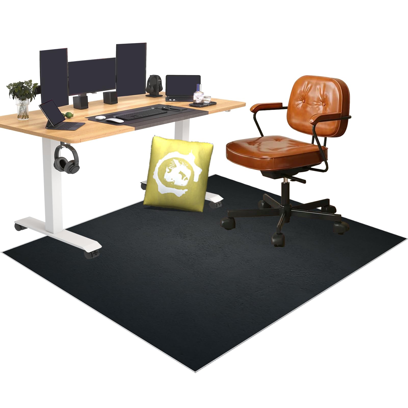 Tapis de chaise de bureau 130x160 cm antidérapant grand format pour sol de maison