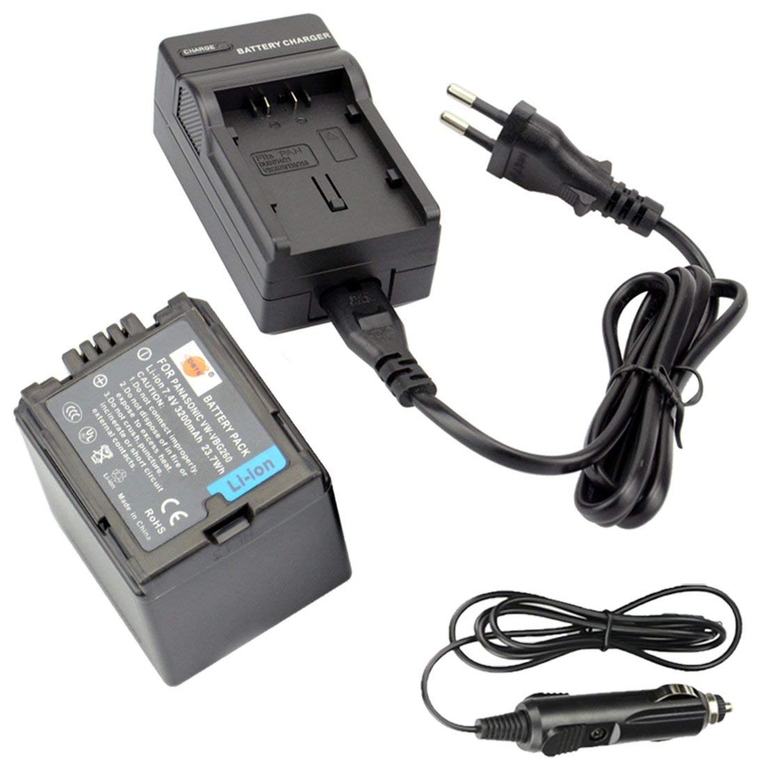 DSTE VW-VBG260 Batería y Cargador Compatible para Panasonic AG-AF100 AG-HMC80 AG-HMC150 HDC-HS250 HDC-HS300 HDC-HS700 HDC-SD600 HDC-SD700 HDC-SDT750 HDC-TM300