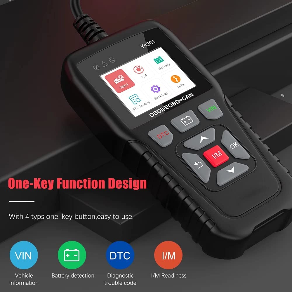 Amazon.co.jp: YA301 Obd2 スキャナコードリーダーバッテリーテスター