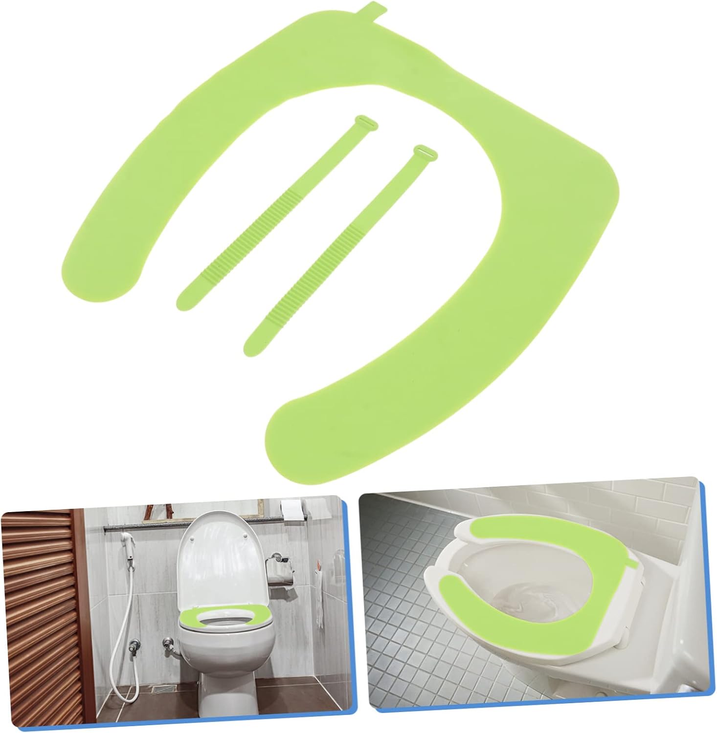 SOLUSTRE Silicone Toilet Seat Cover Mat Reusable Washable Cushioned Pad for Bathroom Detachable Easy to Clean Lightweight Portable Design