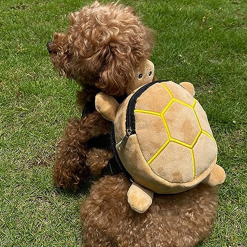 BaoblazeRucksack für Hunderücken Klein, Hunderucksack-Geschirr mit Leine, Niedliche Hunde Selbsttragender Rucksack, Hundesnack Rucksack Atmungsaktiv, Hunde-Satteltasche für Welpe Katze, Hellgelb