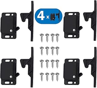 4 Pack Grabber Catches 10 LB Pull Force Cabinet Doors Push to Close Latch RV Drawer Latches and Catches Hardware Baby Proof for Camper, Home, Kitchen, Bathroom, Office