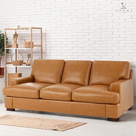 Naomi Home Siggy Premium Real Leather Sofa