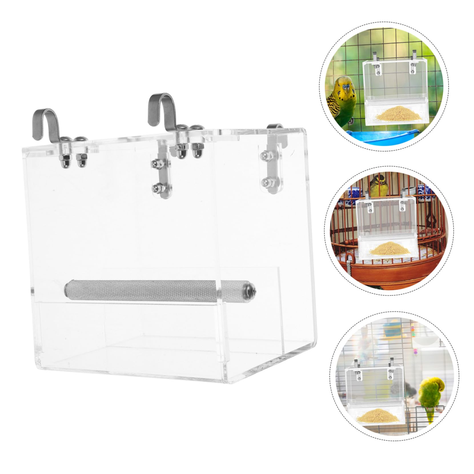 Mangeoire à Oiseaux Automatique en Plastique pour Perroquet et Petits | Bol de Cuvette, Design Suspendu, Installation Facile, Nettoyage Pratique, Usage Cage et Maison