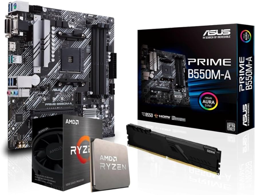 Kit Upgrade AMD Ryzen 5 5600GT, Placa Mãe Asus Prime B550M-A