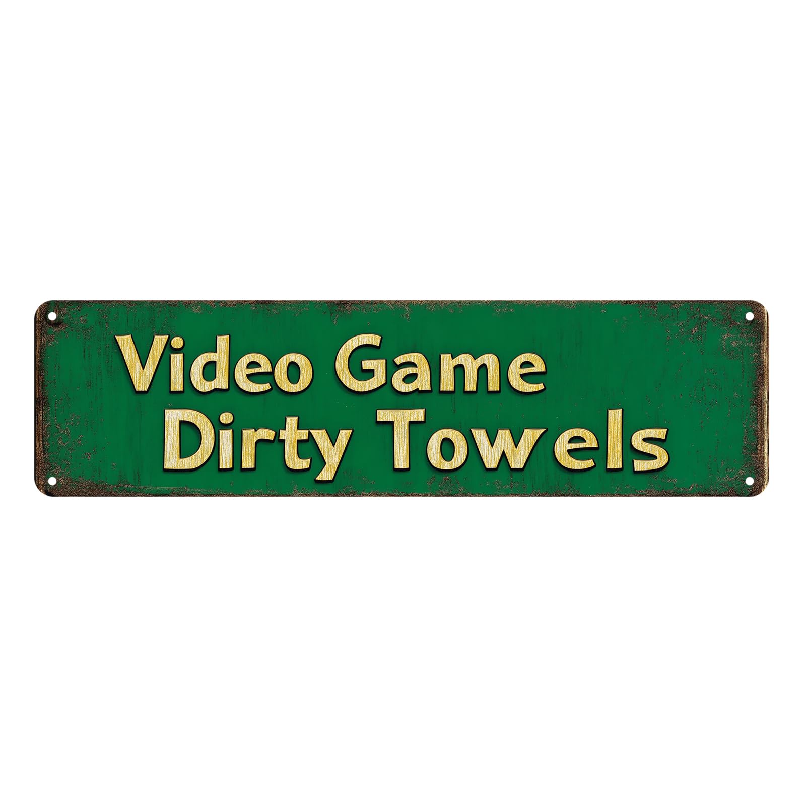 Vintage Metal Wall Decor Sign "video game dirty towels" Funny Man Cave Decor Accessories for Home,Bar,Bathroom,Bedroom Retro Tin Signs for Outdoor 4x16 Inch