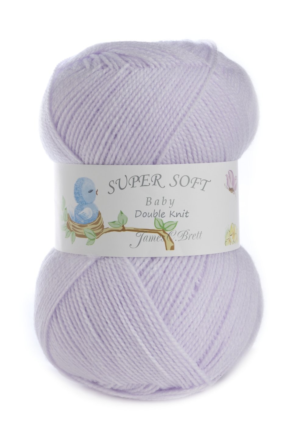 James Brett Acrylic Baby Double Knitting Yarn Supersoft DK Knit Wool 2 x 400g Ball (Lilac - 4BB03)
