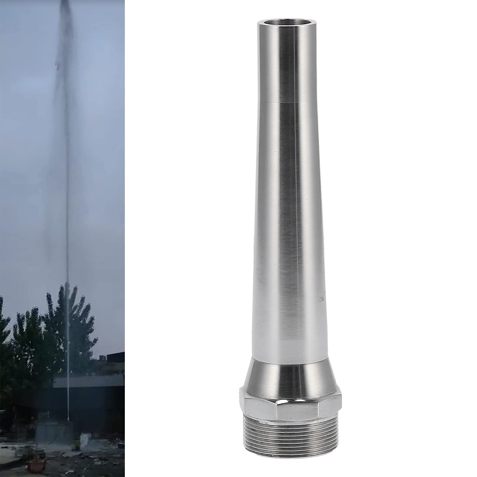 Yuecoom Fountain Nozzle Small 304 Stainless Steel Pool Sprayer Fountain Nozzle G2 DN50 Male Thread Directional Sprinkler Head for Garden Pond Amusement Parks