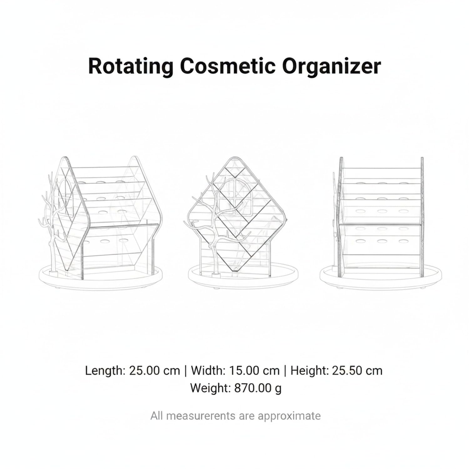Rotating Cosmetic Container, 1 PC