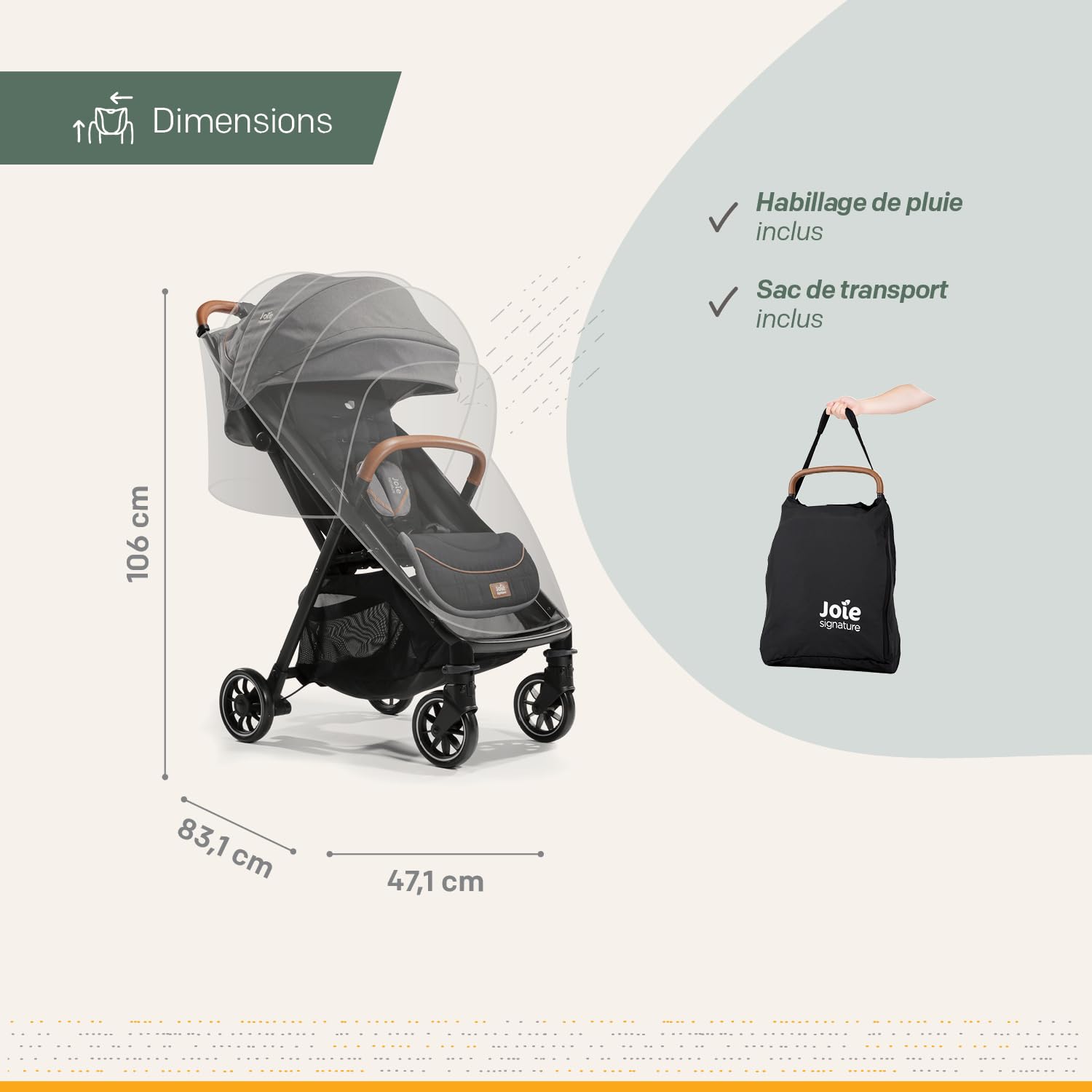 Joie - Pack Duo - Poussette Parcel™ Compacte + Sprint™ Siège Auto Bébé ISOFIX Intégré - Carbon
