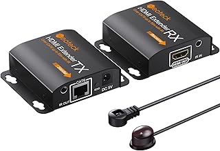Neoteck HDMI Extender 164FT/50m HDMI Repeater with IR Remote 1080P HDMI Ethernet Network Extender over Single RJ45 Cat6 Cat7 Cables for PC DVD Sky HD Box PS3 PS4 Satellite Box and More Devices