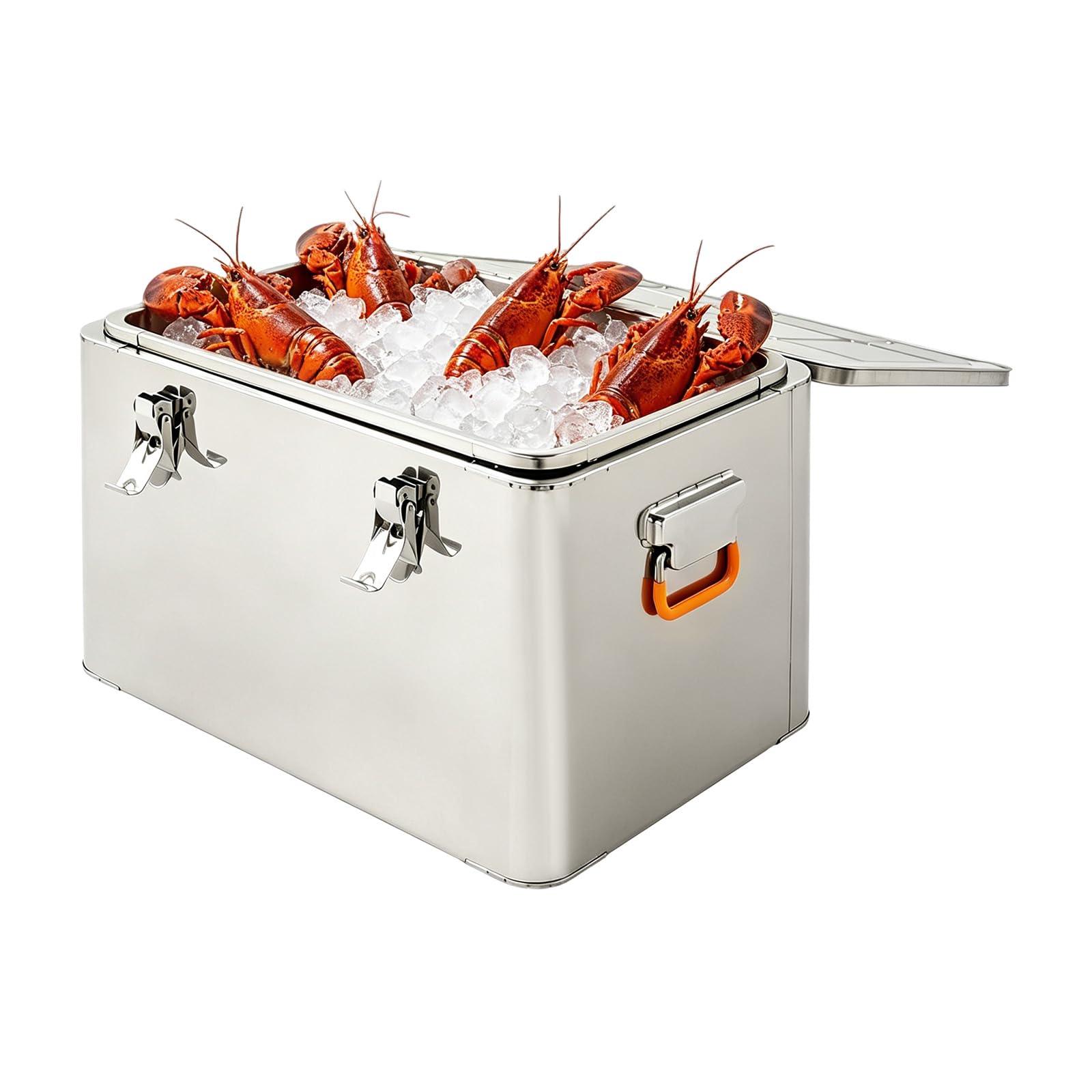 Eisbehälter 65L Edelstahl, isolierte Kühlbox für Party, Camping & Catering | Getränke kalt stellen, hält Eis lange rostfrei für Veranstaltungen Gastro-Lagerung Bier kühlen, Saft kühlen