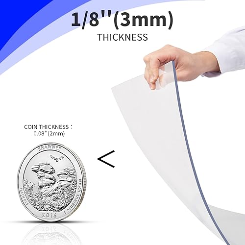 Miniatura 2 de Art3d Paquete de 2 hojas de plexiglás de 18 pulgadas de grosor, hojas acrílicas transparentes de PET de 48 x 24 pulgadas para diseño de arte,