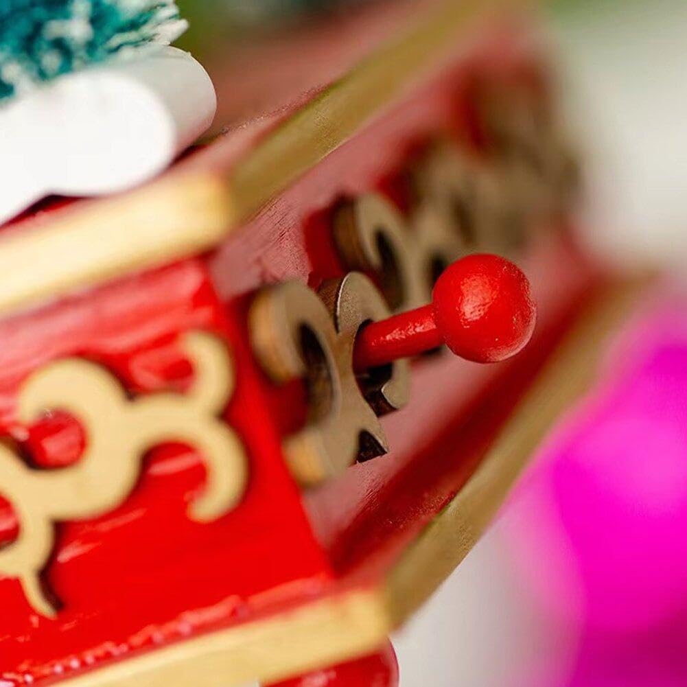 Boîtes d'arbre De Noël Boîte D'ornements en Bois Bricolage Boîte D'octave Cadeaux pour Enfants Anniversaire du Nouvel an Décorations À Bascule Cheval
