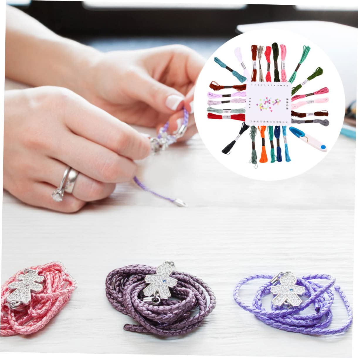 Kit de bracelet perlé à faire soi-même, breloque énigmatique, bracelet de perles fait main, kit de création de bijoux, boîte à broder, cadeau pour femme, sœur, épouse, mère - France