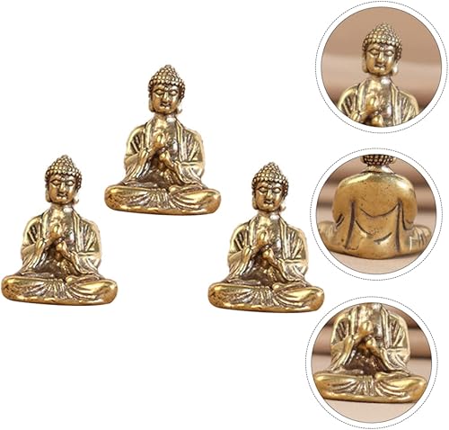 Miniatura 2 de BESPORTBLE 21 piezas de adornos decorativos de Buda, figuras de Buda, mini adorno de Buda, adornos de escritorio, de latón, Sakyamuni, Buda de