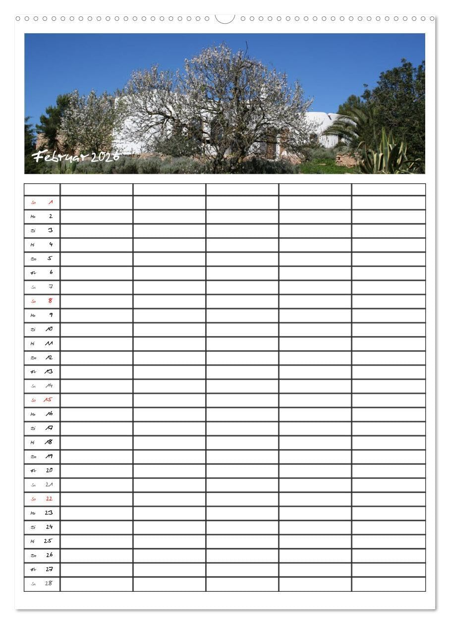 Ibiza/Familienplaner (hochwertiger Premium Wandkalender 2026 DIN A2 hoch), Kunstdruck in Hochglanz: Zauberhaftes Ibiza (CALVENDO Orte)