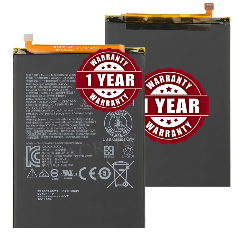 Image of Original L18D1P33 Battery Compatible with Lenovo Tab V7 (PB-6505M, PB-6505MC) Battery - (5180mAh) - 1 Year Warranty BC46