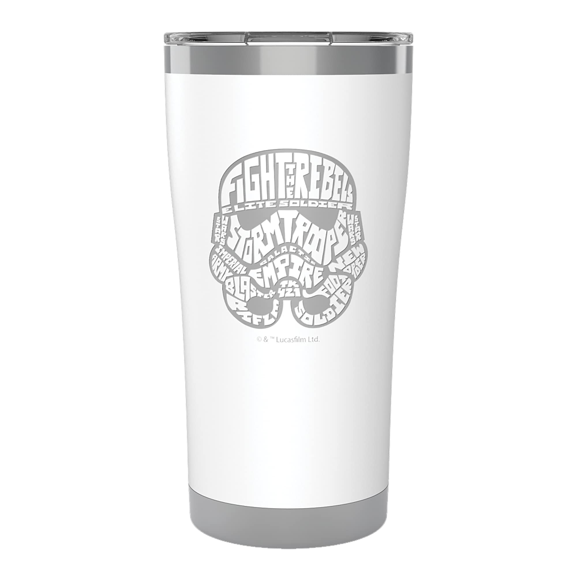 Tervis Star Wars-Character Wordle Engraved Triple Walled Insulated Tumbler, 20oz, Stormtrooper - Glacier White