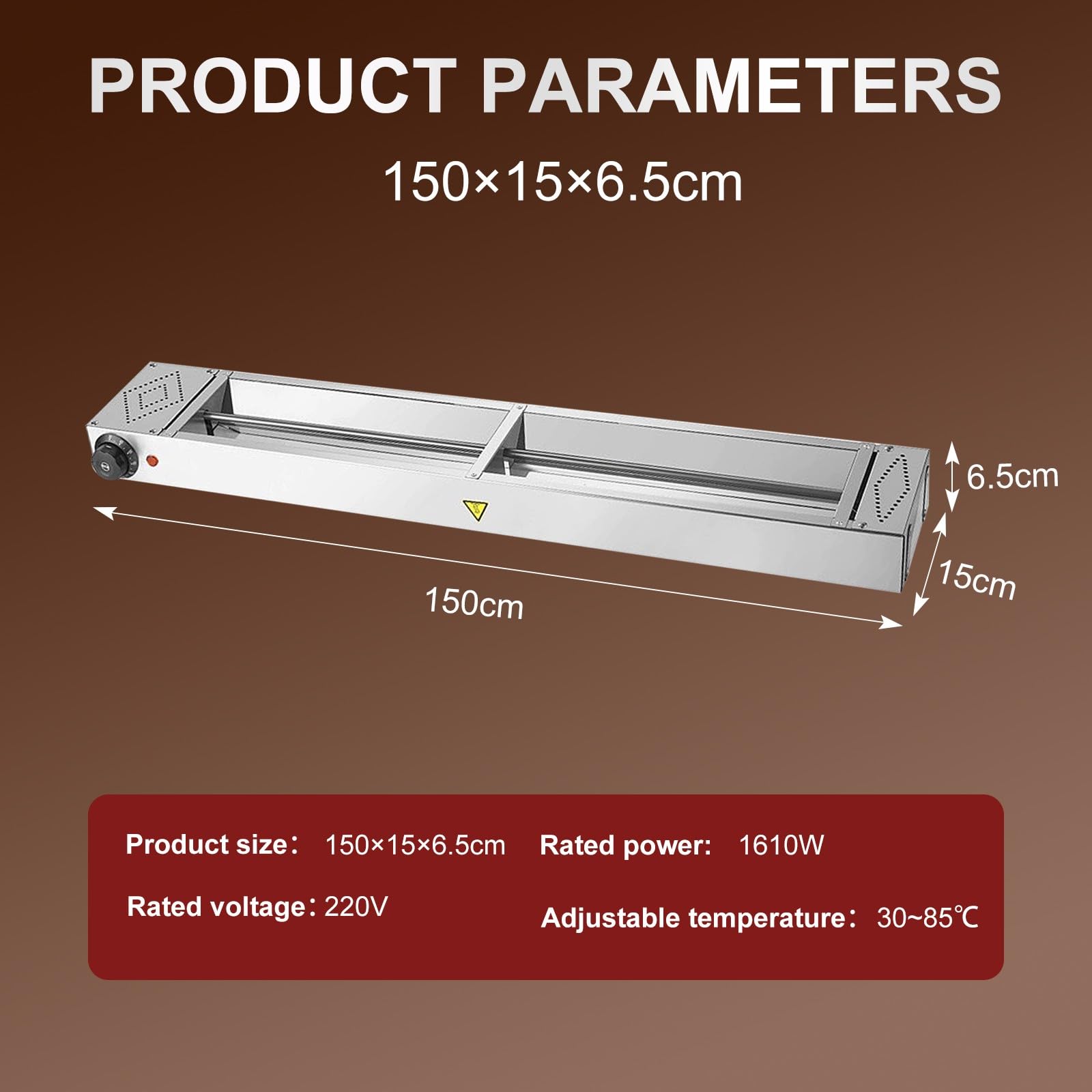 Wärmebrücke Gastro Küche, Edelstahl Wärmelampe für Speise(1stk, 150cm)