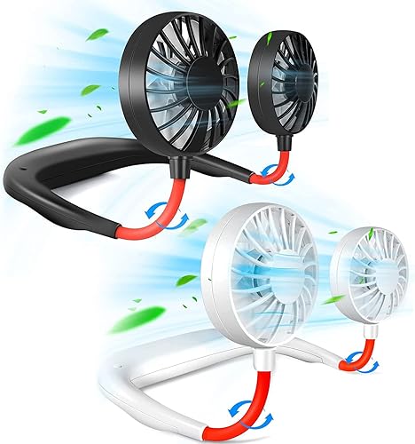 Miniatura 9 de Ventilador de cuello portátil recargable personal ventilador de cuello portátil recargable, ventilador personal manos libres, mini ventilador