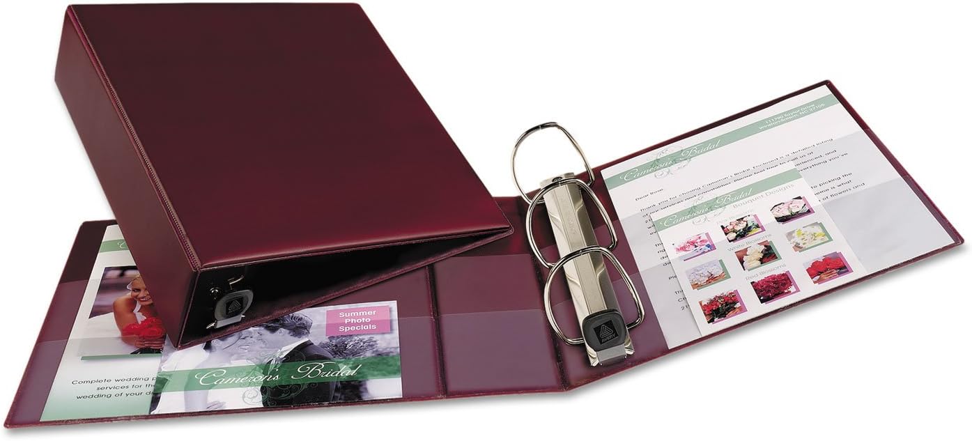 Avery 79363 3-Ring EZD Binder, 3" Capacity, 8-1/2"x11", Maroon