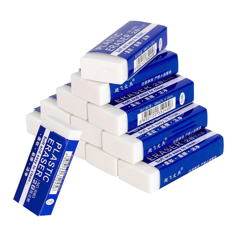 Set 20 Gomme Per Matite Colorate Neon: Cancellazione Facile Per Studenti, Artisti E Scuola