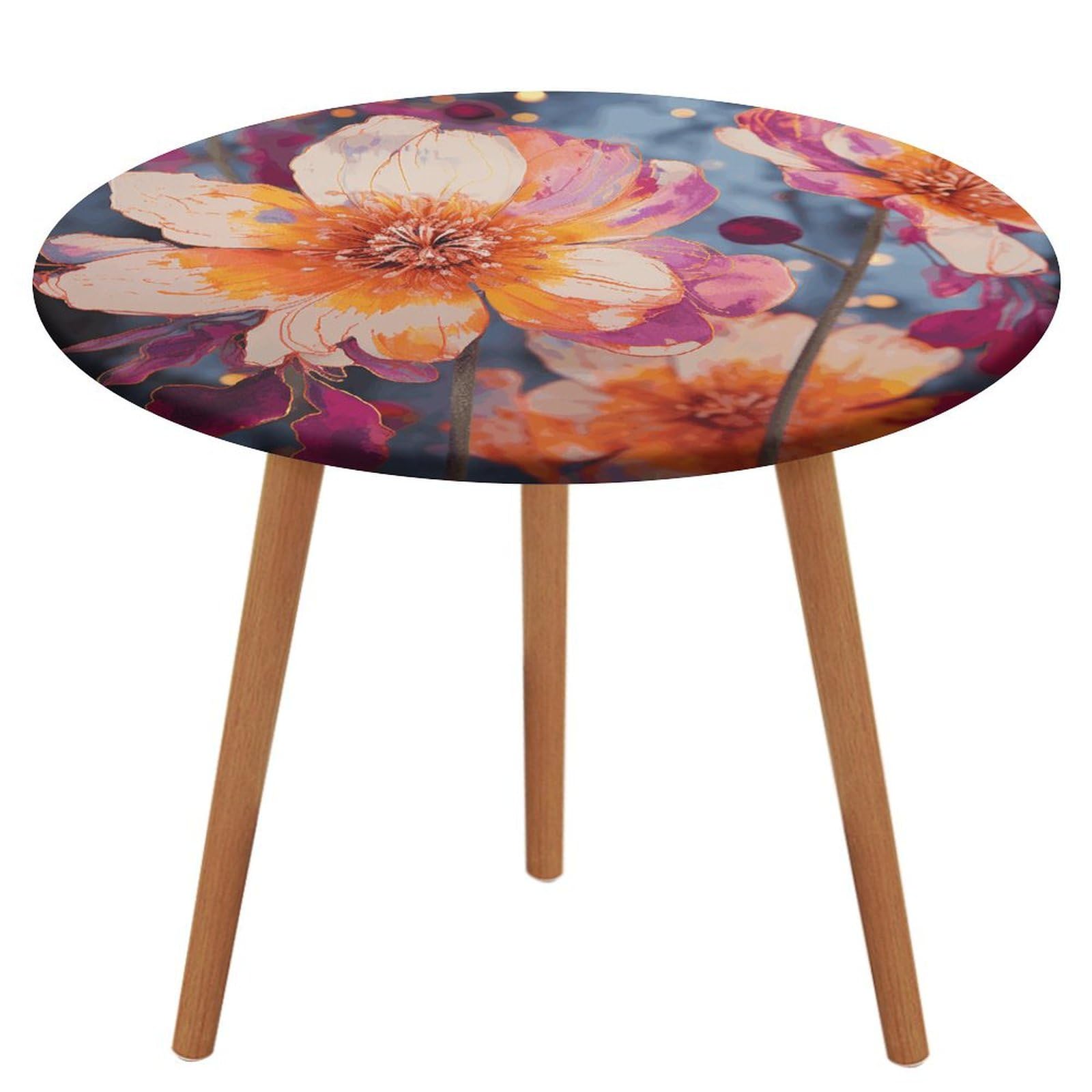 Nappe ronde à fleurs vives, le cadeau de pendaison de crémaillère idéal pour appartement