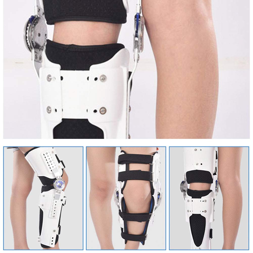 Tutore per Ginocchio per Adulti, Immobilizzatore con Cerniera per Lesioni Ai Legamenti, Stabilizzatore Ortesico Post-Operatorio, Supporto di Recupero Regolabile per Ortopedia,with Strap-M