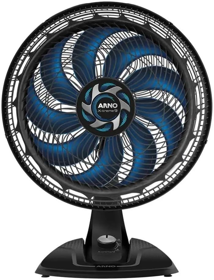 Ventilador de Mesa Arno X-TREME 9 40cm VE90, 160W, 9 Pás, 3 Velocidades, Oscilação 80º, Power Zone, Modo Sono Tranquilo, 220V
