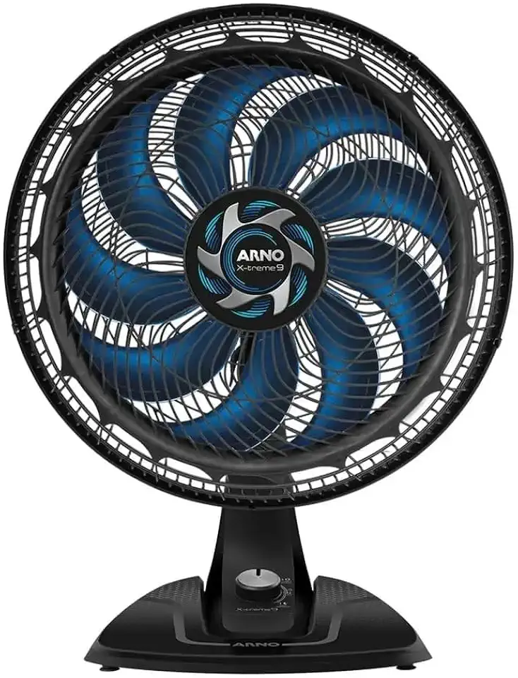 Ventilador de Mesa Arno X-TREME 9 40cm VE90, 160W, 9 Pás, 3 Velocidades, Oscilação 80º, Power Zone, Modo Sono Tranquilo, 220V