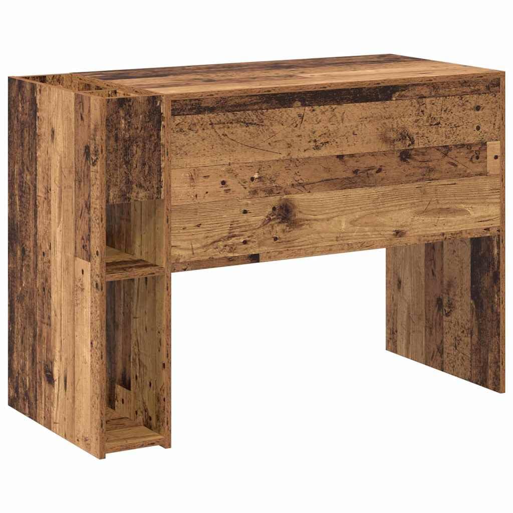 Scrivania in legno anticato, 109 x 50 x 78 cm, moderna scrivania da ufficio per casa e soggiorno, autoportante, con ampio spazio di archiviazione, ideale per lavoro e scuola