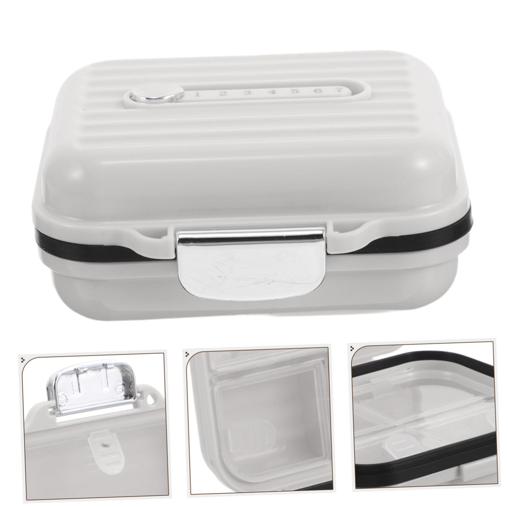5 Stück Tragbare Medikamentenbox mit Fächern und Zeitknöpfen Kompakter Pillenorganizer für Tasche Leichtes Wöchentliches Tablettenetui Vielseitiger Medikamentenhalter für Unterwegs