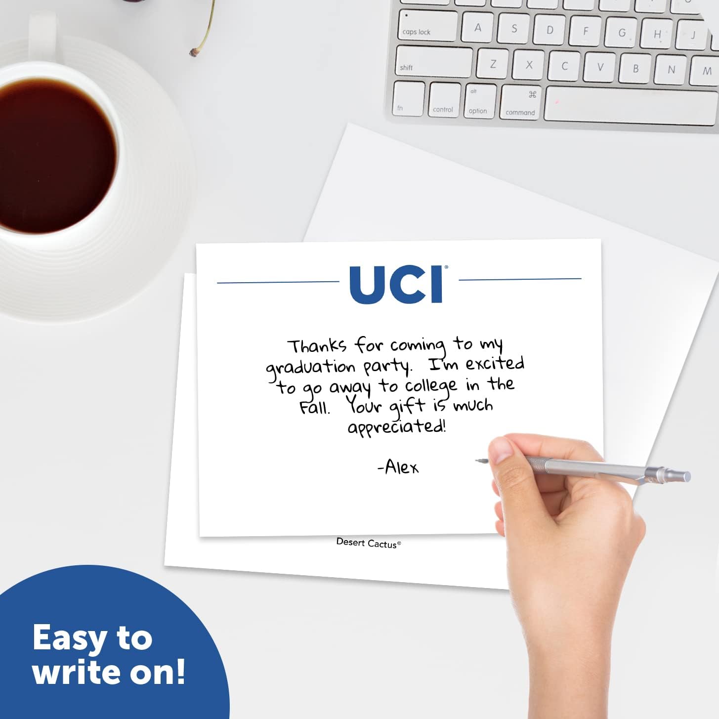Desert Cactus University of California Irvine 10 Pack Notecards Stationery Cardstock Anteaters UCI Eaters Includes Envelopes Memo Party Thank You (Notecard 1b)