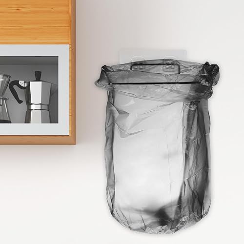 Miniatura 3 de Alipis 2 soportes para bolsas de basura de acero inoxidable, adhesivo para colgar en la pared, con 2 rollos de bolsas de basura, organizador de