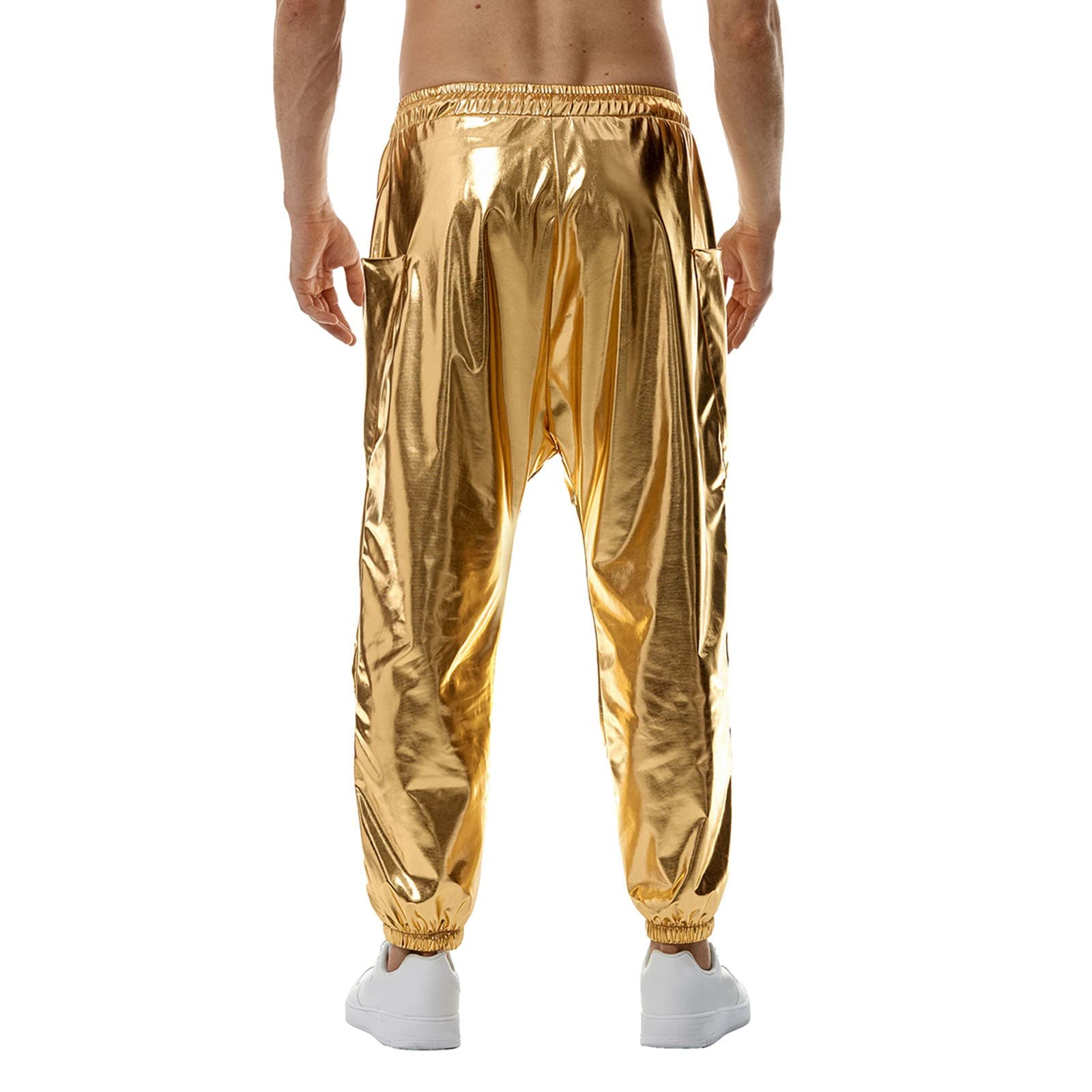 Männliche Frühlings-Hose Volltonfarbe angebundene Lederhose Helle Lederhose Sexy Hose Herren H Hosen Herren