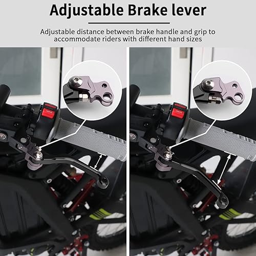 Miniatura 3 de URLWALL Palanca de embrague para moto de tierra, palanca de freno pivotante ajustable para Sur Ron Light Bee Segway X260 X160, 6061 Juego de palanca