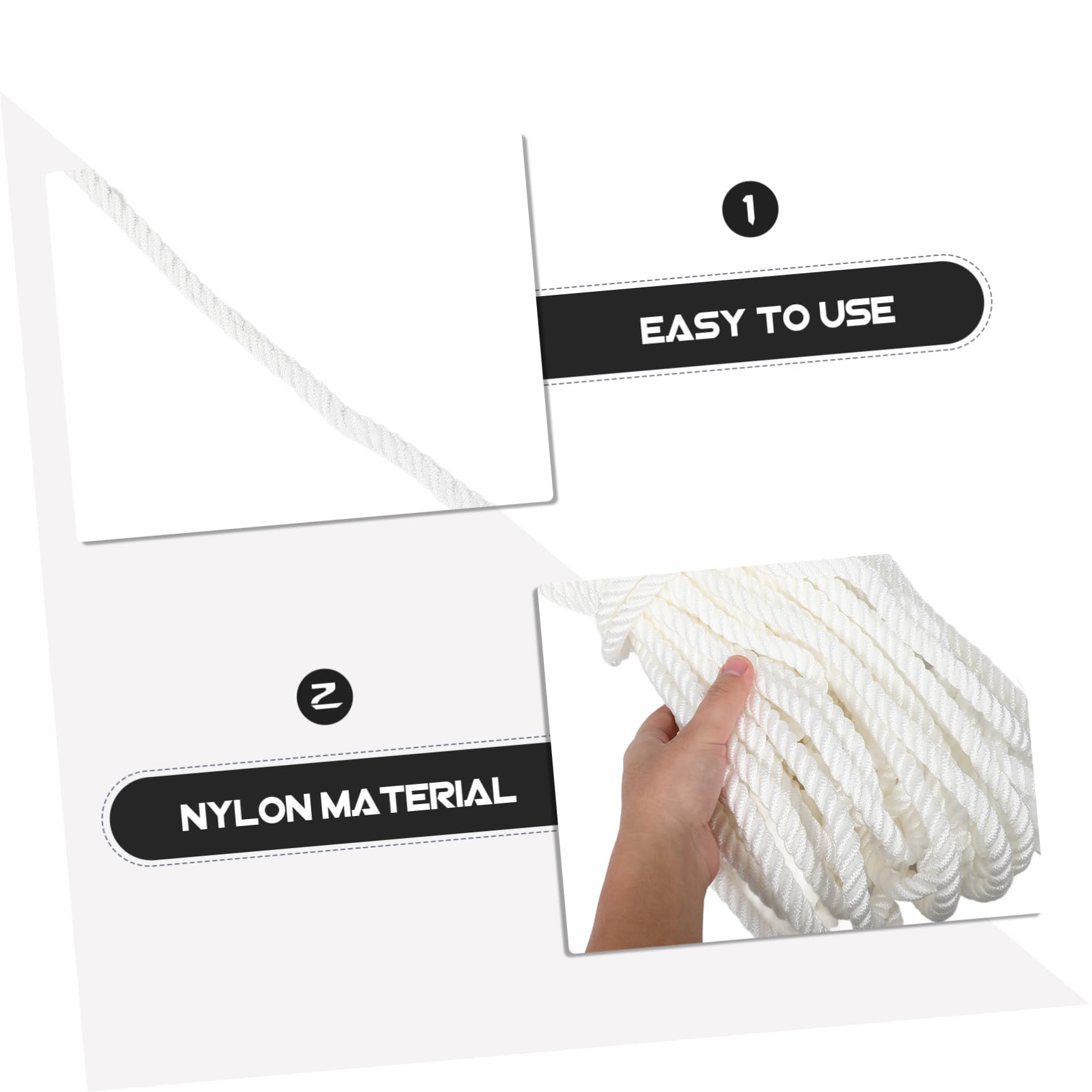 KOMBIUDA 1rolle Roll Weiße Nylon Marineleine Robuste Nylon Festmacherleine Für Boots Und Yachtanlegestellen Sicheres Ankern Und Vielseitige Marineanwendungen