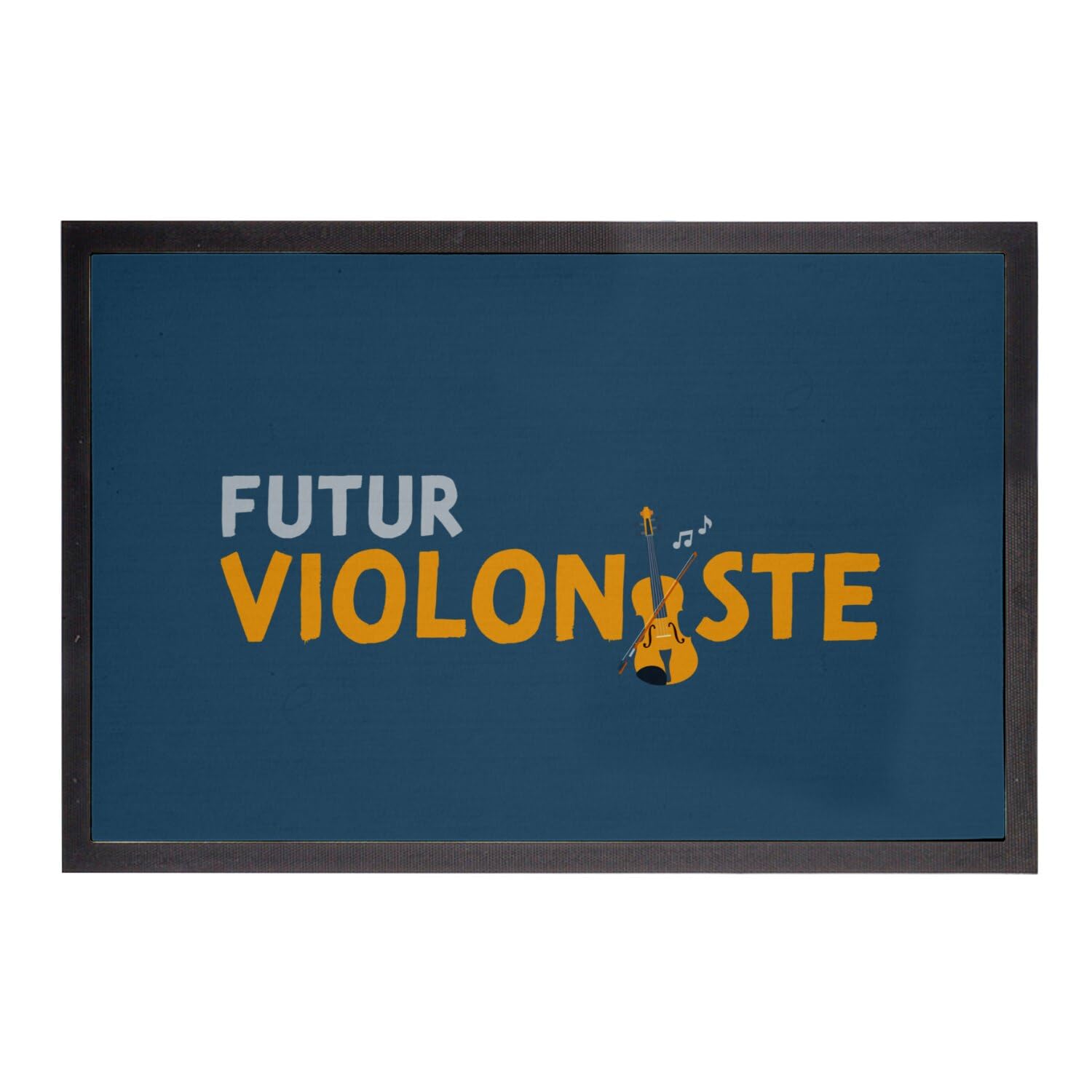 Paillasson Violon Heifetz Paganini anti-poussière bleu 60x40cm